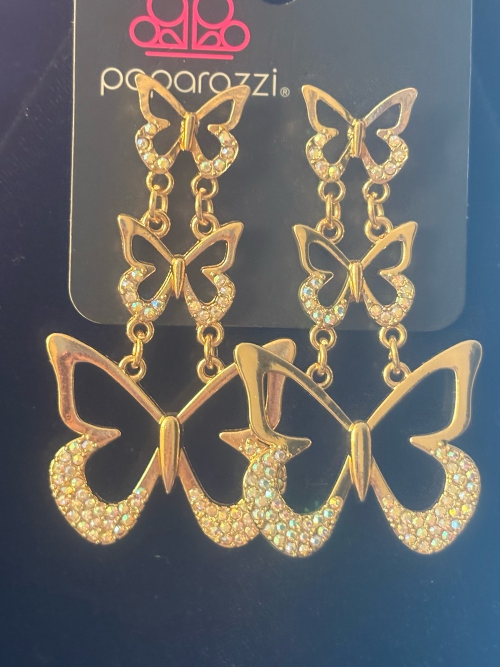 Paparazzi Gold Butterfly Dangle Earrings - Gold
